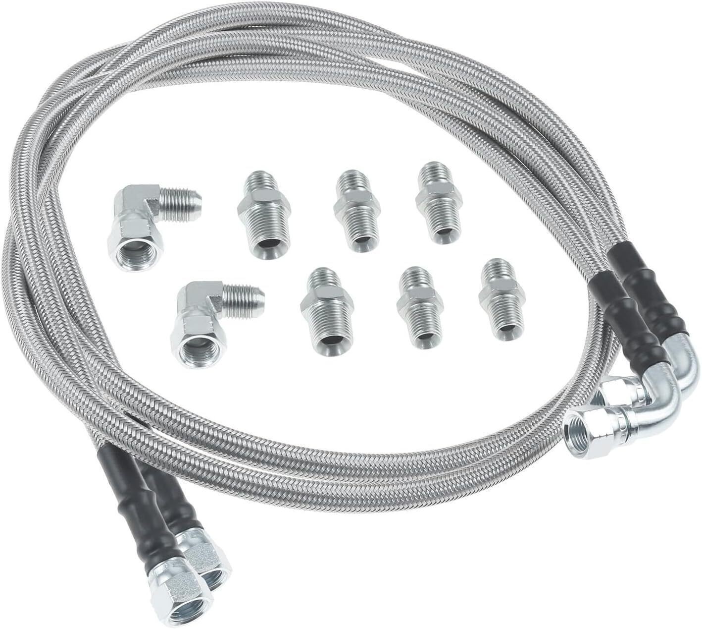 SS Braided New Automatic Transmission Cooler Line Kit -6AN for GM 6L80E 4L90E