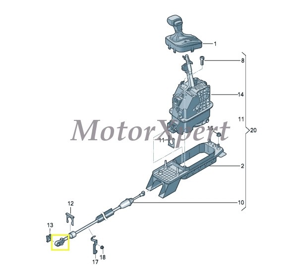 5K2713025AJ OEM Shift cable end link for 2009-2011 Seat Altea Ibiza Leon 1.4 1.6
