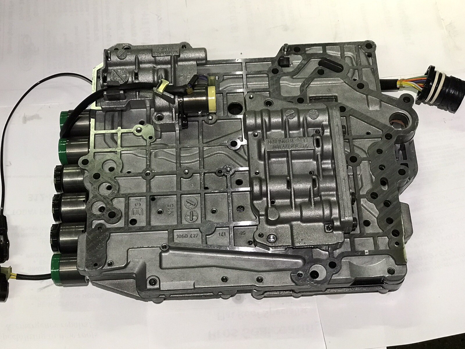AUDI VW ZF5HP19 Trans Valve Body 7 Solenoids 1 Large Tube Valve Body To Stator