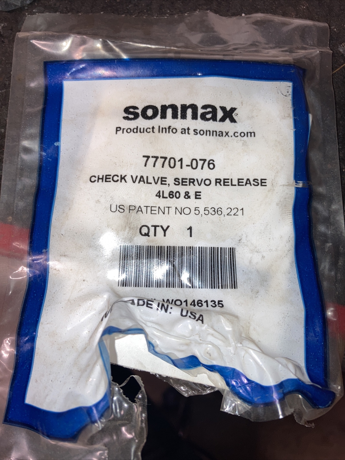 Sonnax 77701-076 4L60E Servo Release Check Valve 4L65E 4L70E GM Transmission