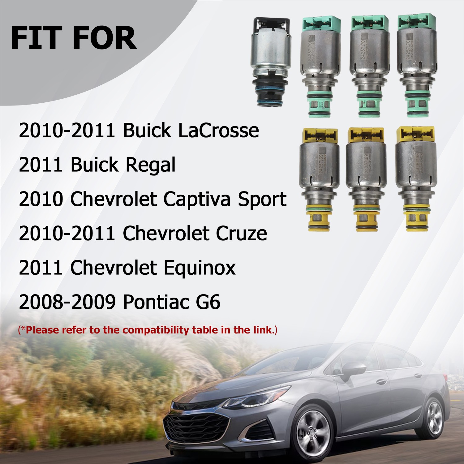 Shift Solenoid Kit For 6T45E 6T40 Chevy Buick Cruze LaCrosse Malibu