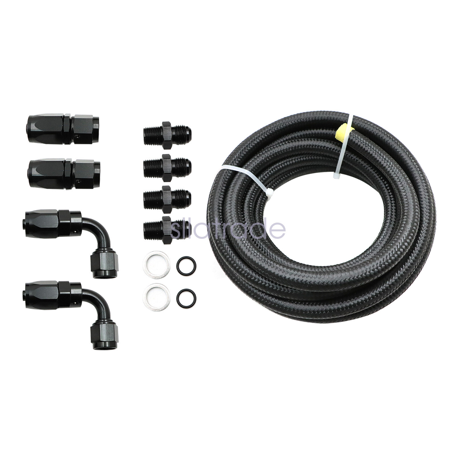 For 4L60E 4L65E Automatic Transmission Cooler Line Kit Black 6AN Steel Braided