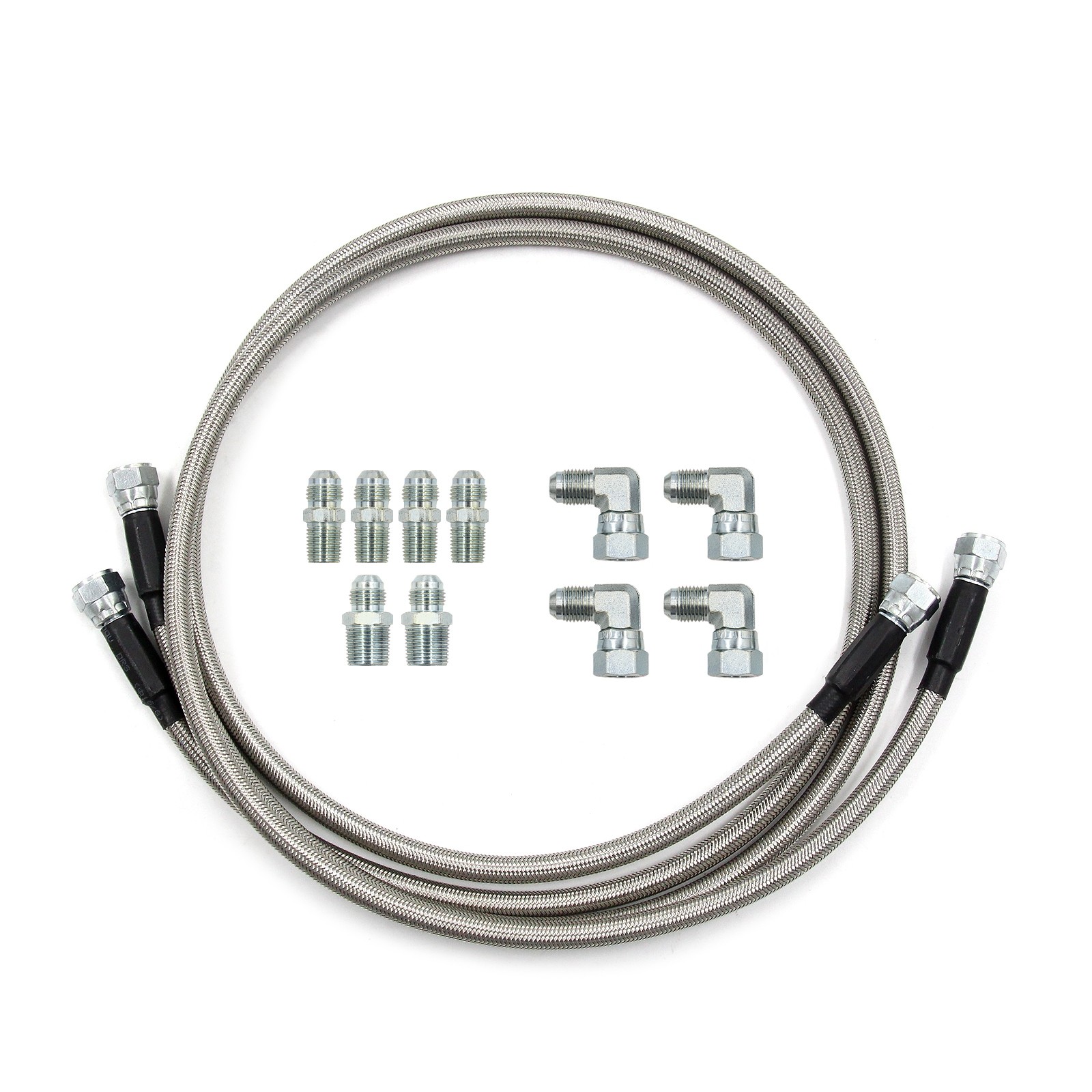 52″ Length SS Braided Transmission Cooler Hose Lines For TH350 700R4 TH400