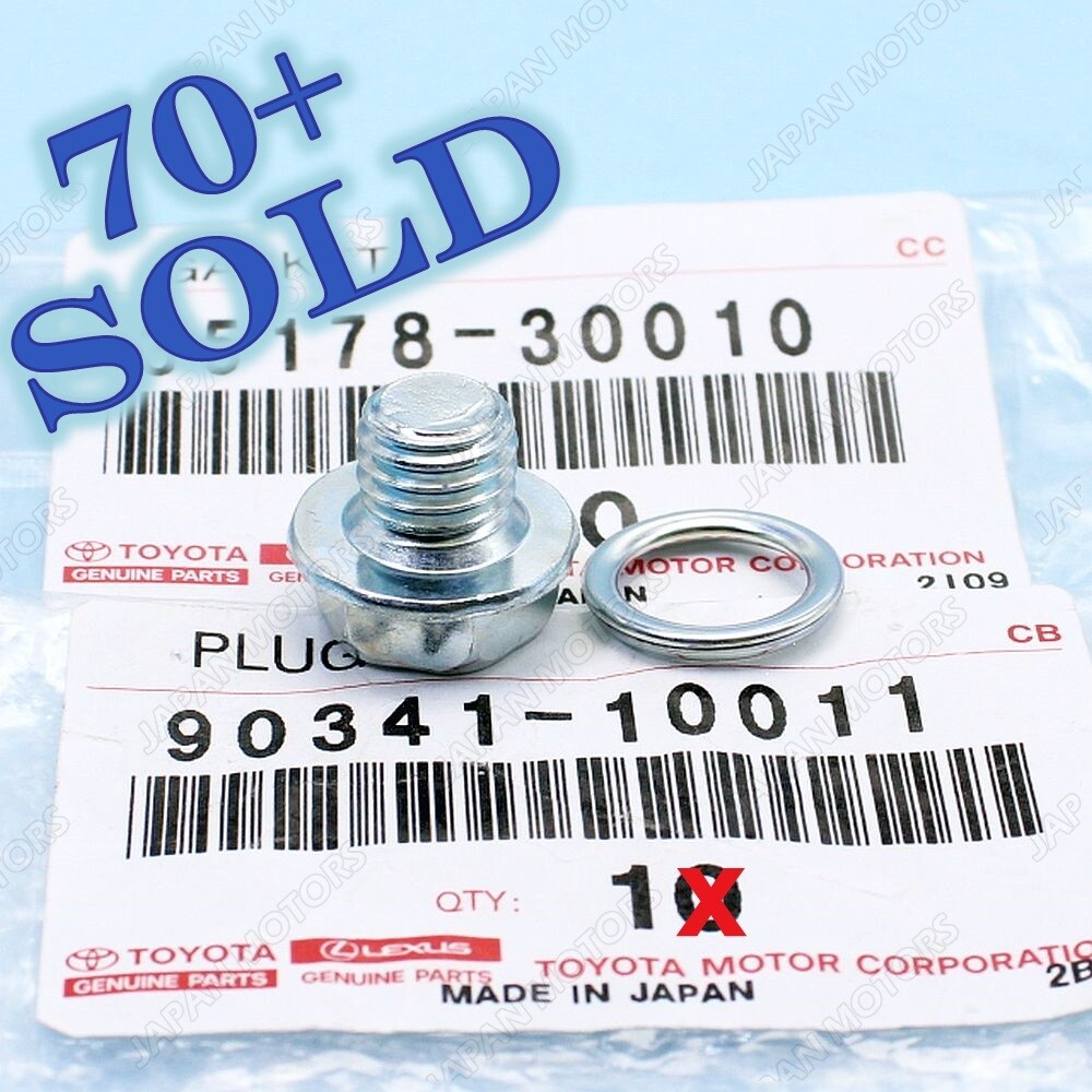 Genuine OEM Toyota Lexus Many Models Transmission Pan Drain Plug With Gasket