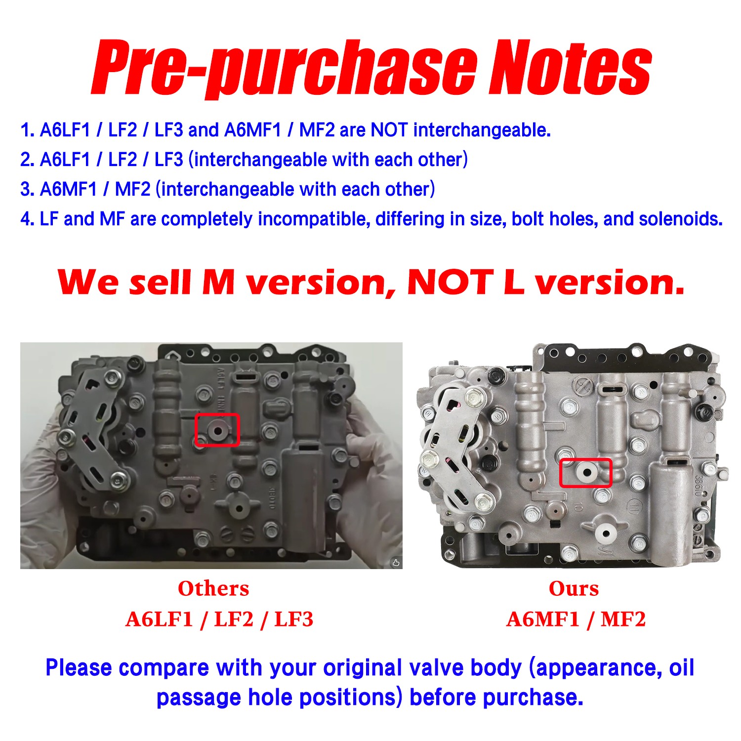 A6MF1/2 Transmission Valve body with solenoid for Hyundai Elantra Kia