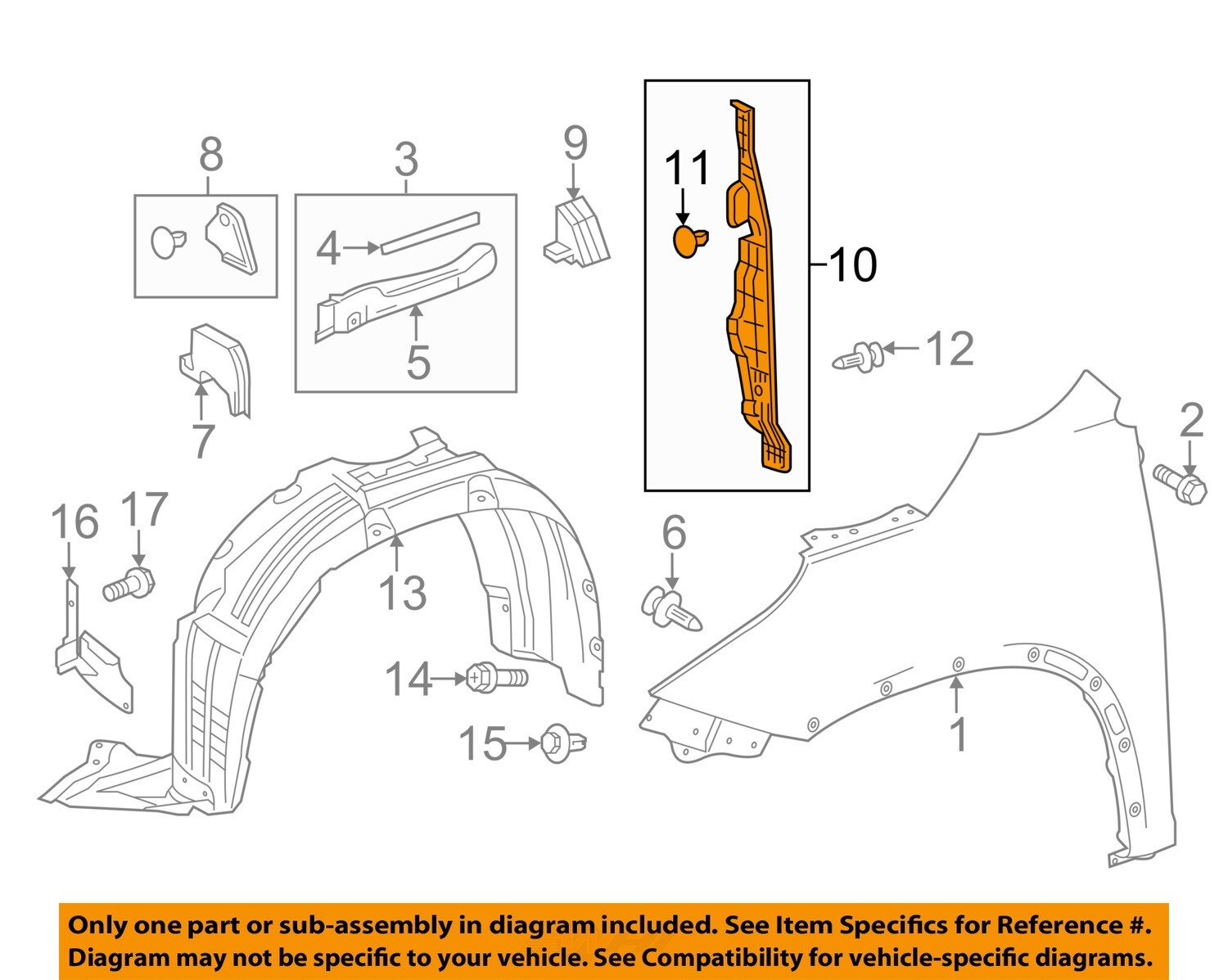 TOYOTA OEM 14-19 Highlander Fender Fender Components-Dust Seal 538270E010