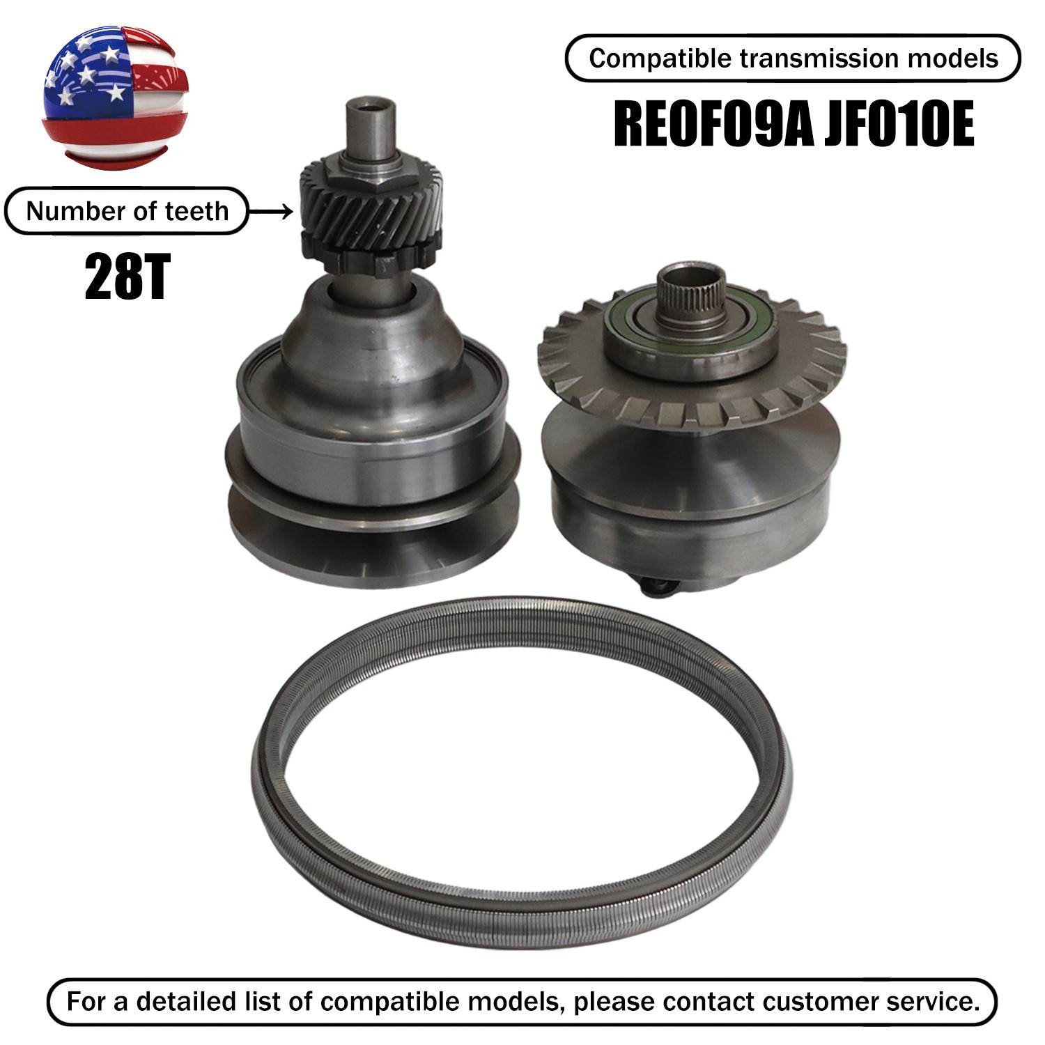 28T RE0F09A JF010E CVT Transmission Pulley Set & Chain Belt for Nissan 3.5L us