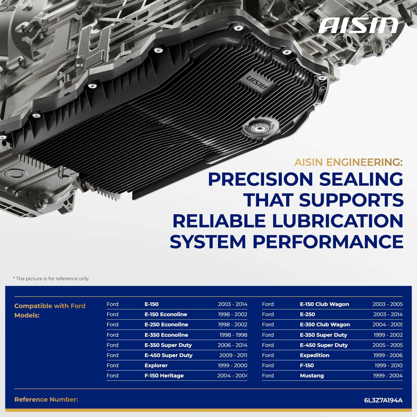 AISIN Transmission Oil Pan for Ford F-150 Explorer Mustang Expedition 1998-2014