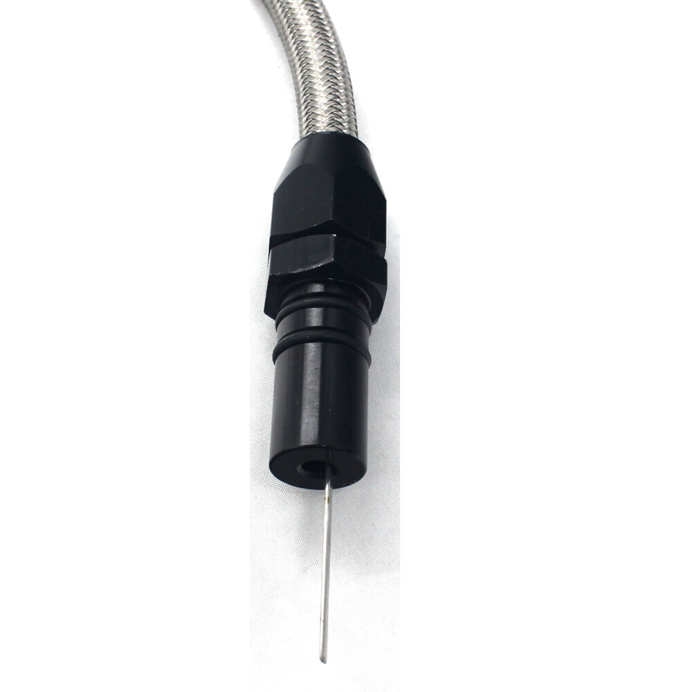 For Chevy GM TH-350/TH-400 Flexible Transmission Dipstick Firewall Mount Black