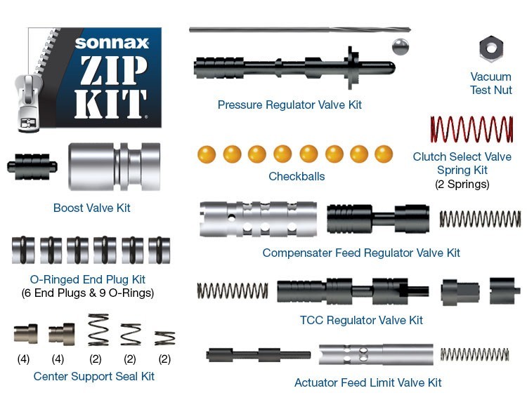 Sonnax Zip Kit Valve Body Rebuild Kit 6L45-6L90-ZIP Zip Kit