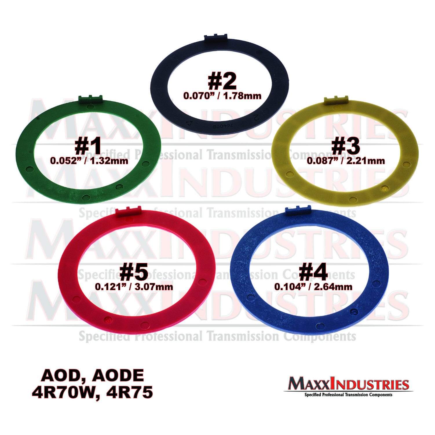 AOD AODE 4R70W 4R75 Transmission Thrust Washer Kit – Selectives – 5pc Plastic