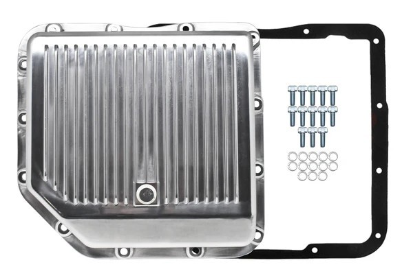 For Chevy Gm Turbo Th-350 Aluminum Transmission Pan Kit Deep Finned Polished