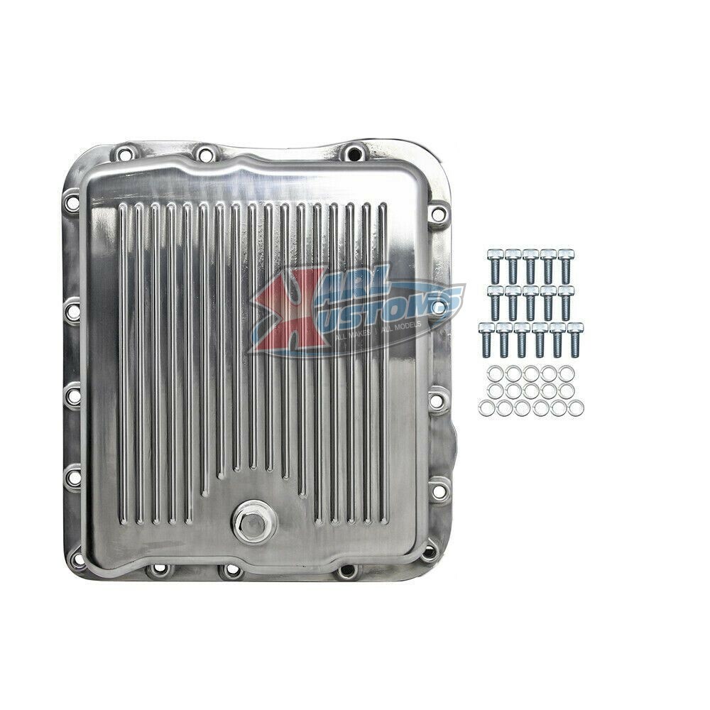 Polished Aluminum Finned ChevyGM 4L60E/700R4 Stock 2 5/8″ Depth Transmission Pan