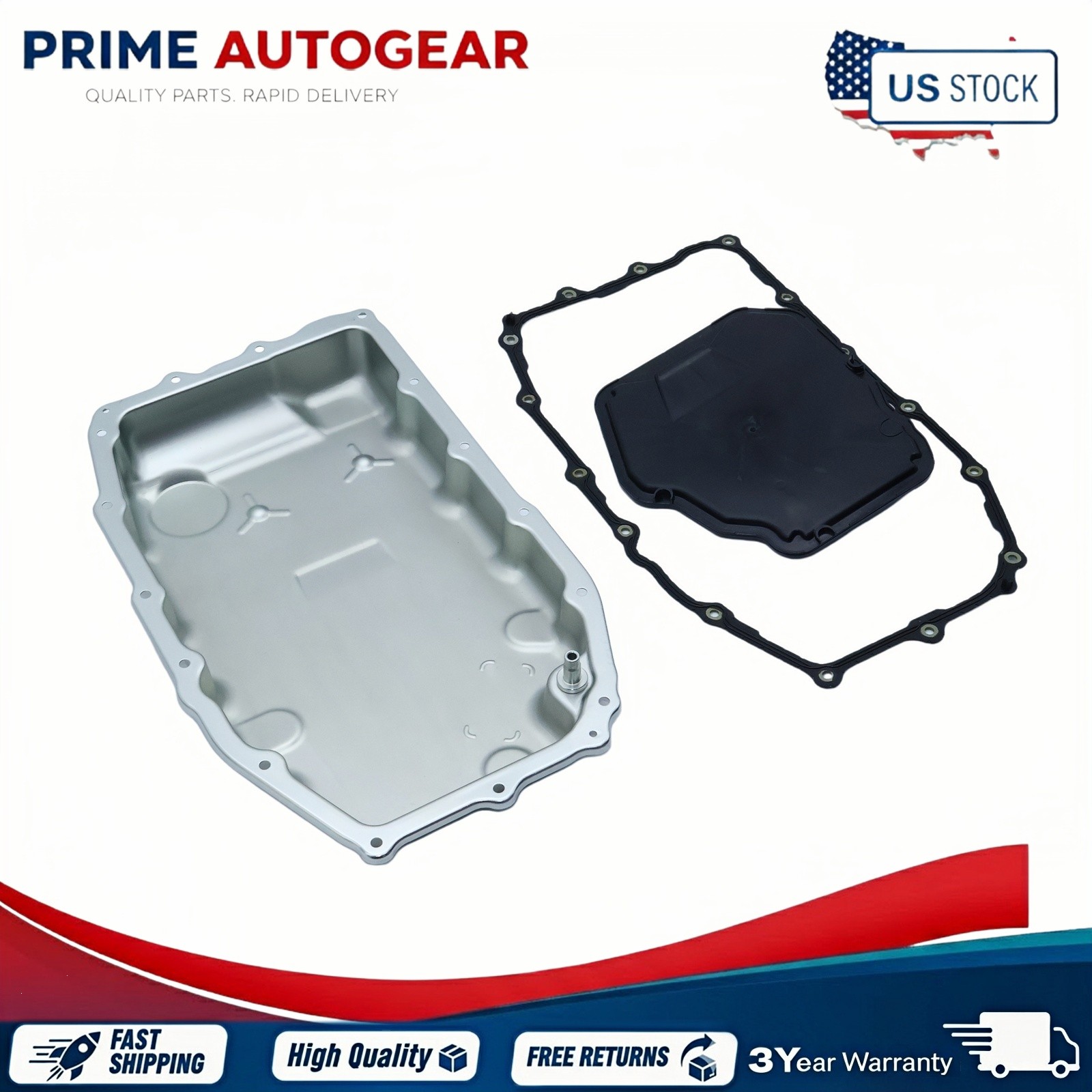 Fits Cadillac CT4 CT6 2016-2018 ATS CTS Transmission Oil Pan＆Filter W/Gasket Kit