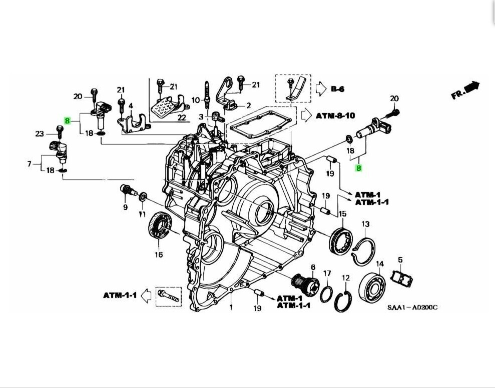 HONDA Geniune Accord Civic CR-V FR-V Transmission Speed Sensor 28820-PWR-013