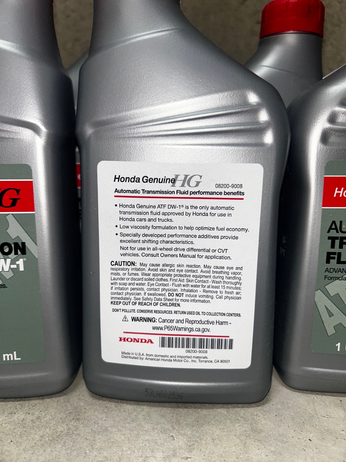 3-QTS ATF DW-1 Genuine OEM Honda Acura Automatic Transmission Fluid 08200-9008