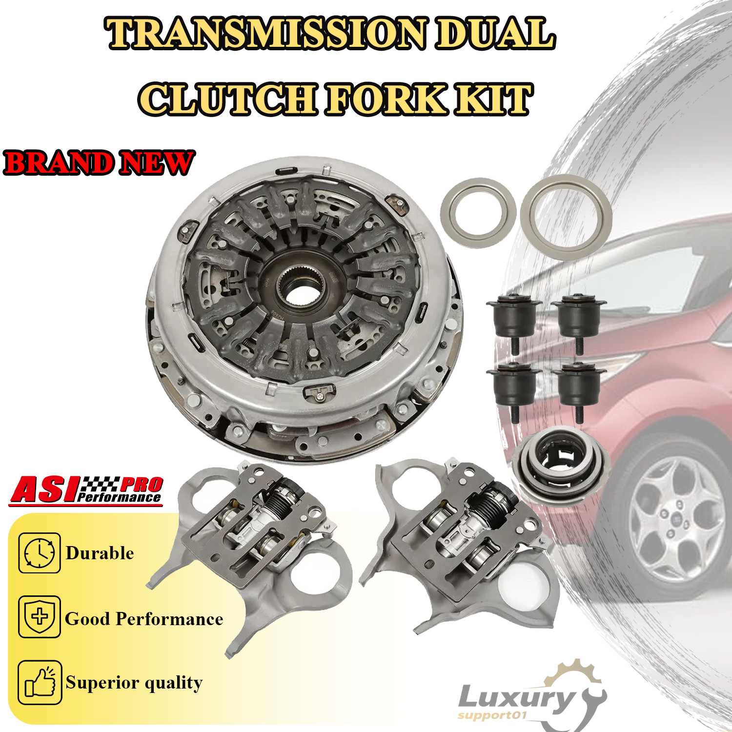 Transmission Dual Clutch Fork Kit Fit 2012-2019 Ford Focus Fiesta 6DCT250 DPS6.