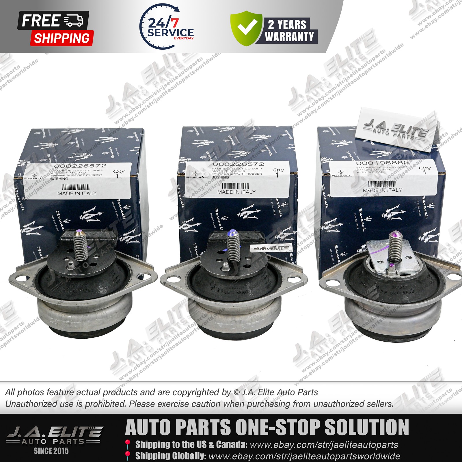 3pcs Genuine Engine & Transmission Mount kit fit Maserati Quattroporte GT GC
