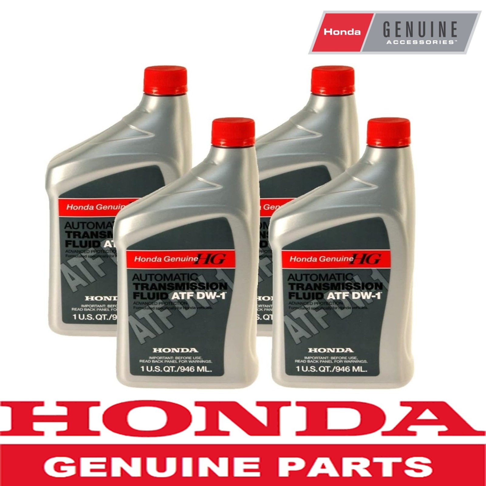 Set of 4-Quarts Auto Trans Fluid Factory 082009008 for Honda ATF DW-1