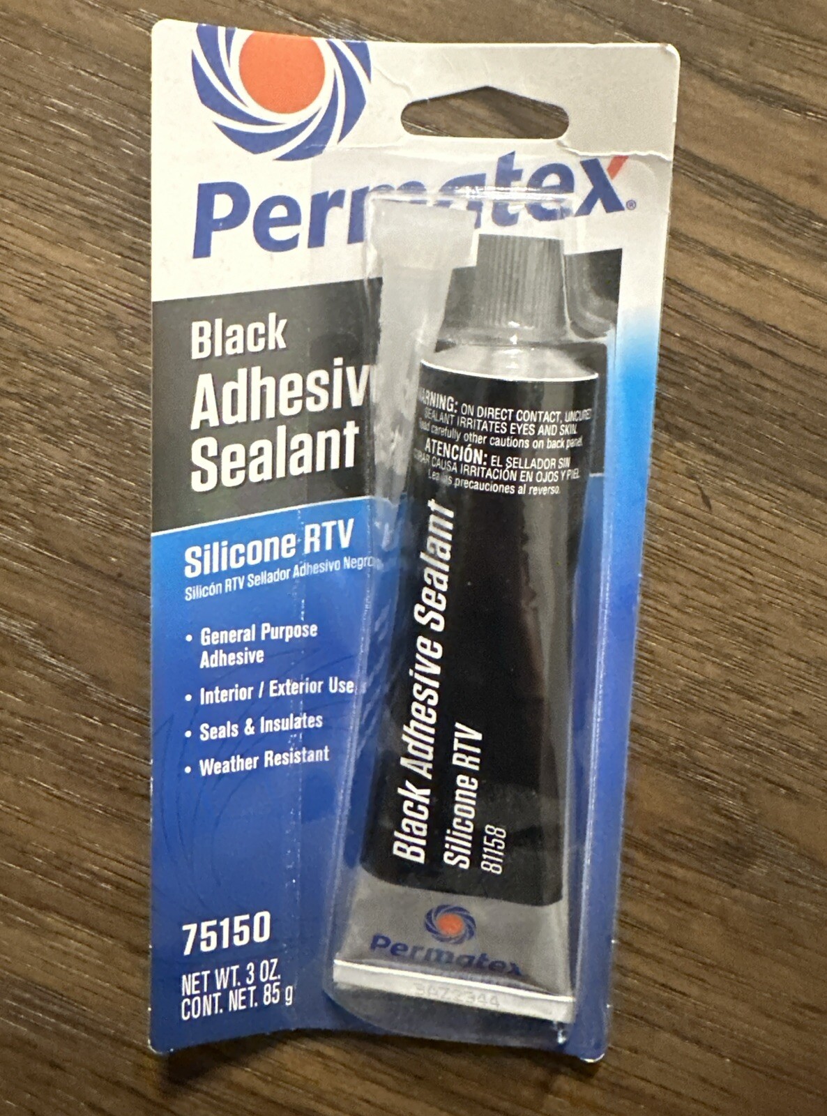 Permatex Black Silicone RTV Adhesive Sealant 75150 3 Ounce