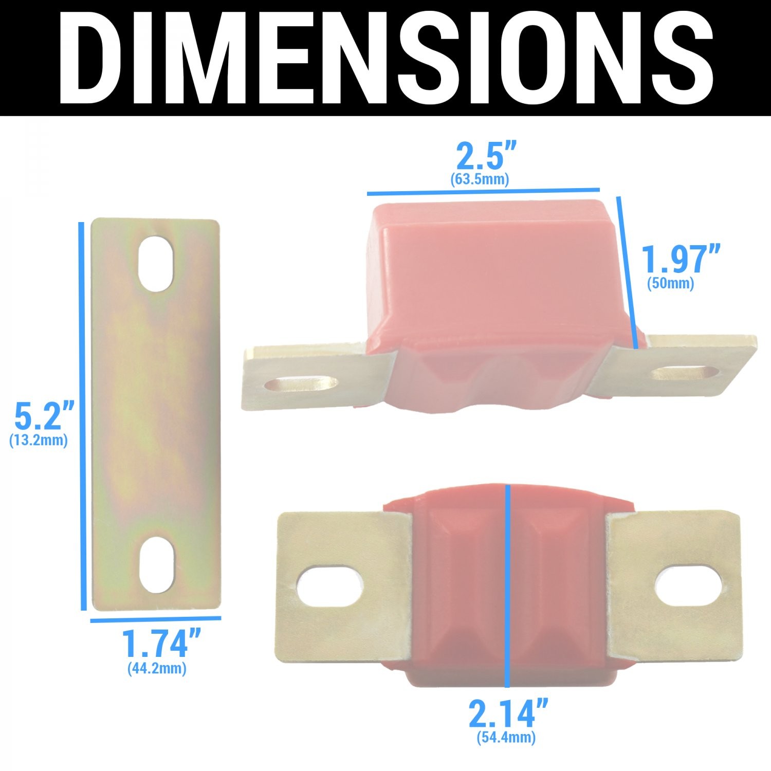 Red Polyurethane GM LS Swap Transmission Mount Kit For 4.8 5.3 6.0 4l60e 4l80e
