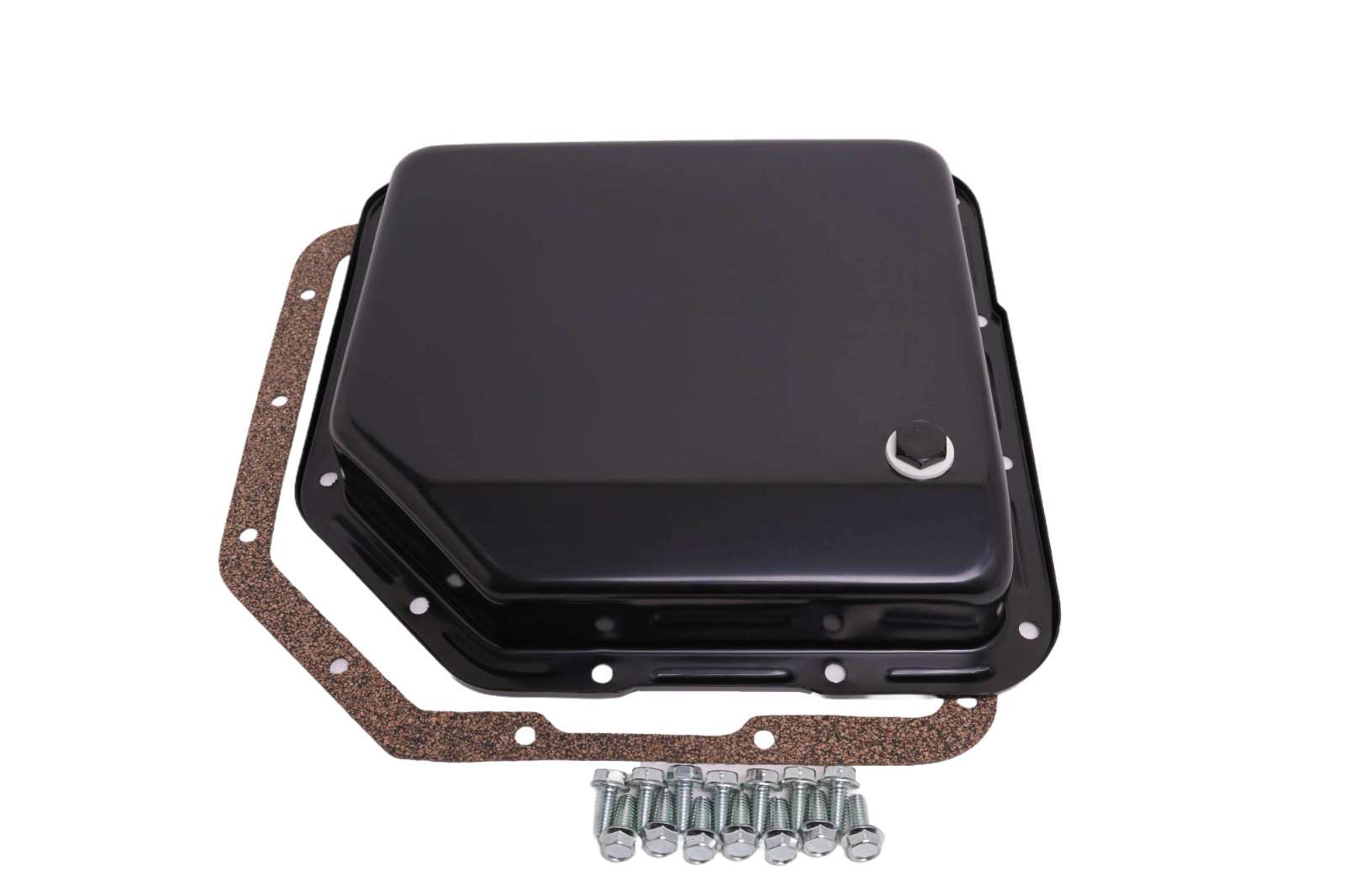 GM TH350 Transmission Pan Turbo 350 Steel Stock Capacity Chevy OE Style Black