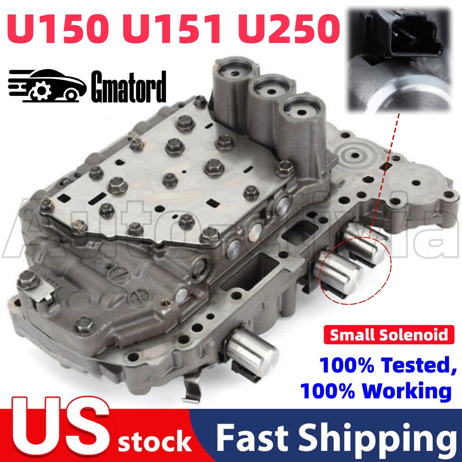 U150 U151 U250 Transmission Valve Body 7 Solenoids For Toyota Lexus 2004-2014 US