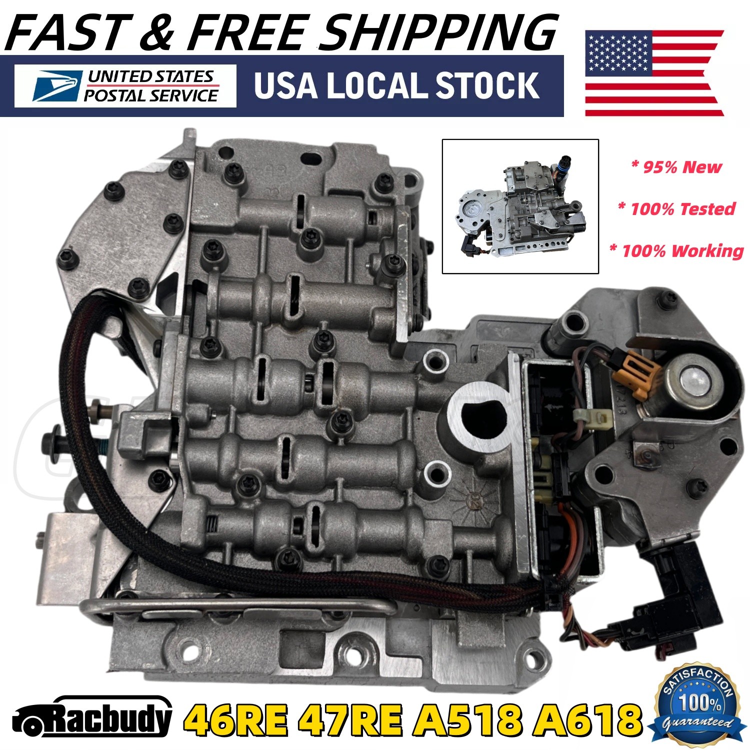 46RE 47RE A518 A618 Transmission Valve Body w/ Solenoids For Dodge Durango Jeep