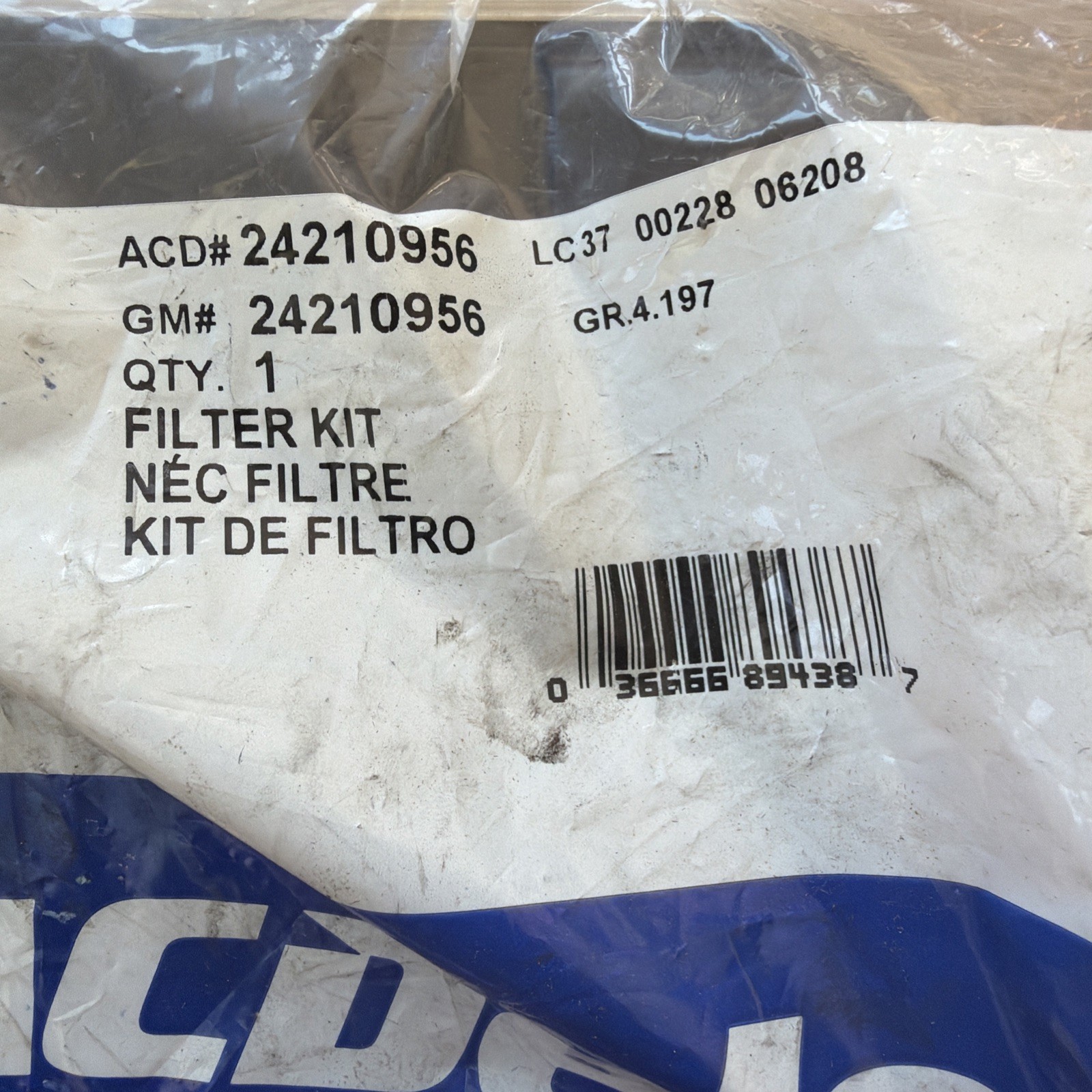 GM Genuine Parts 24210956 Transmission Filter Kit – NEW / SEALED – SAME DAY SHIP