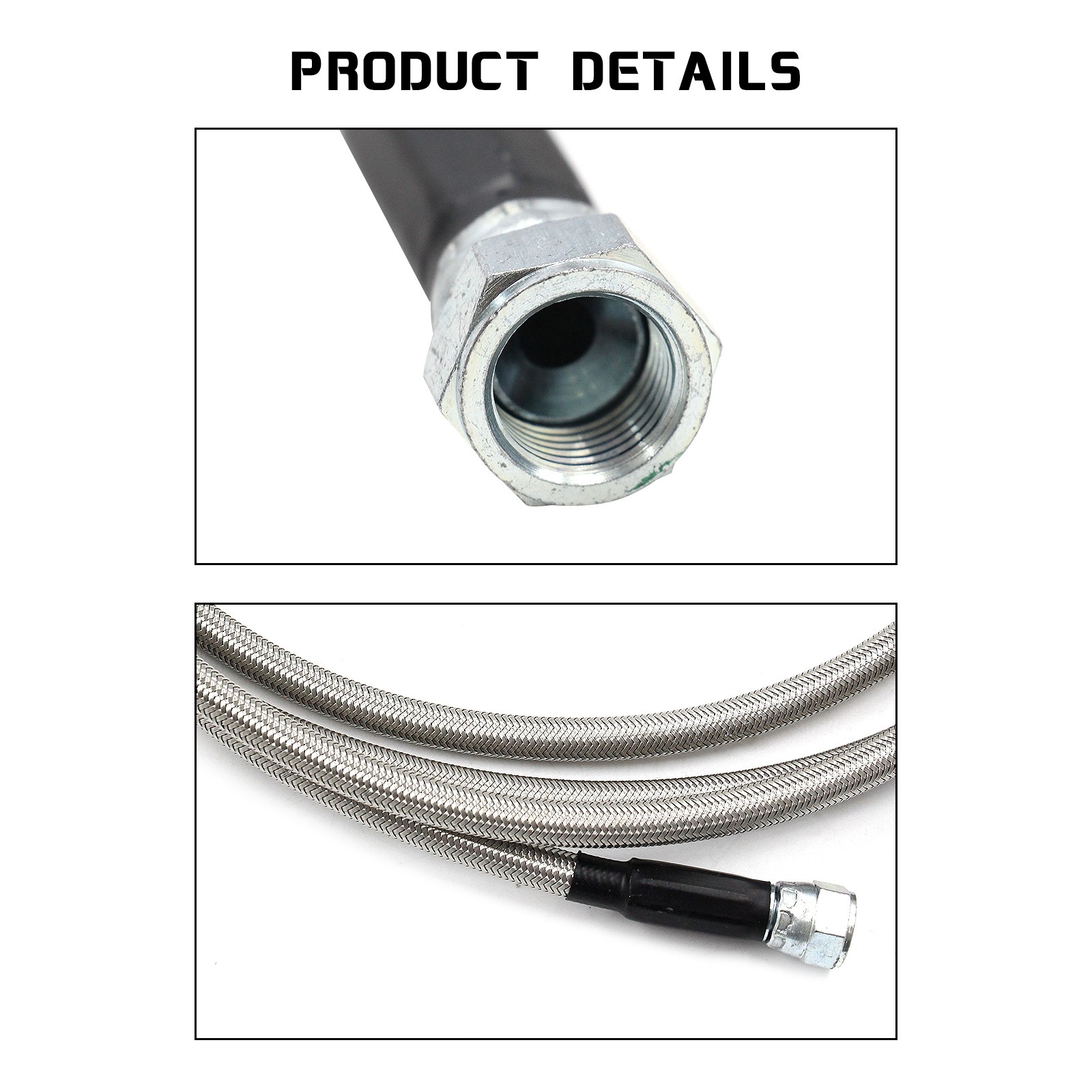 52″ Length SS Braided Transmission Cooler Hose Lines Fits For TH350 700R4 TH400