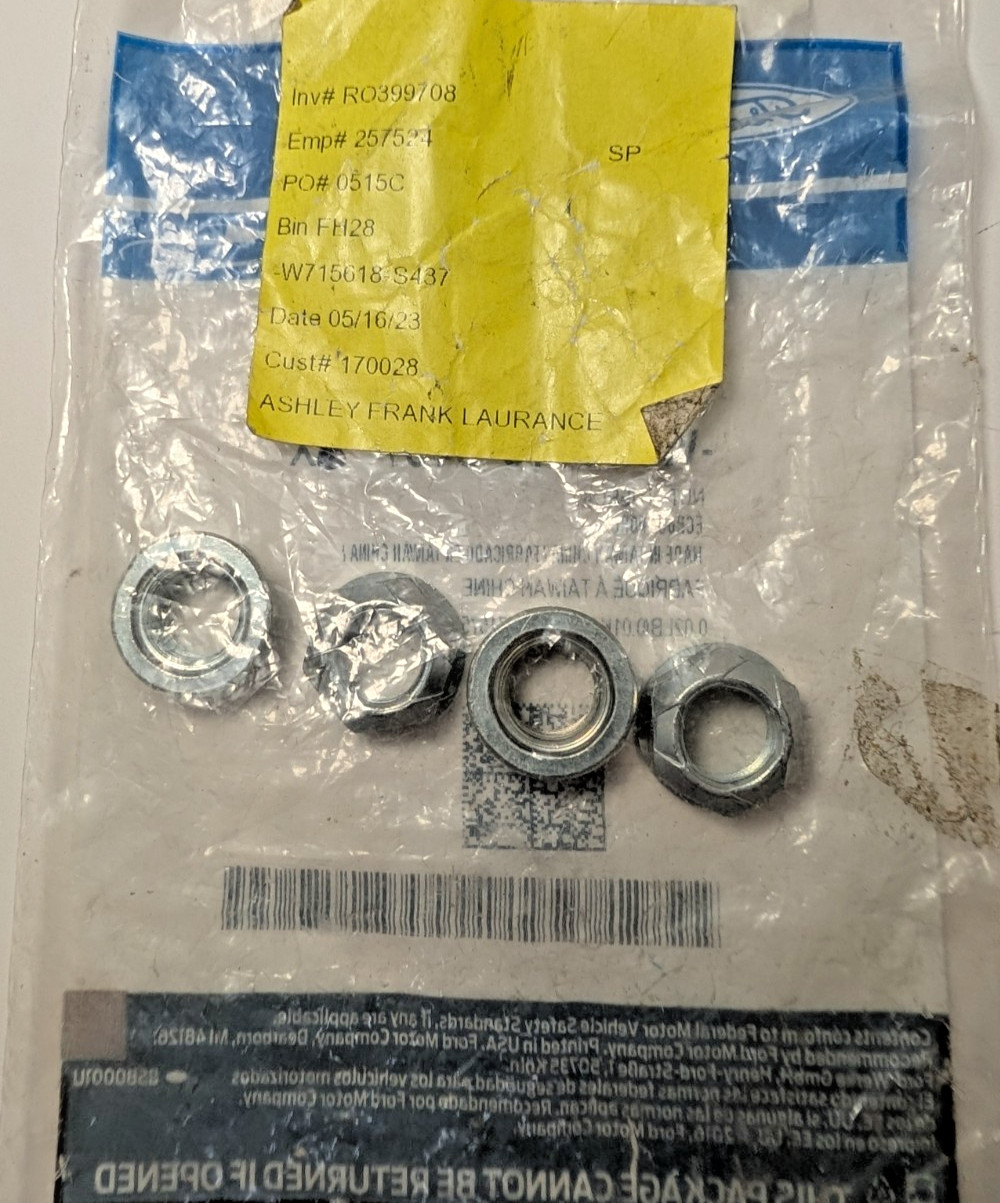 Genuine Ford W715618-S437 NUTS Transmission Torque Converter PKG Of 4