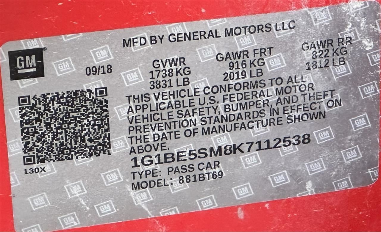 Automatic Transmission Gasoline Mnu Opt Fxn Fits 19 CRUZE 2745800