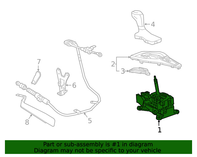 Genuine GM Automatic Transmission Shift Lever Assembly 84588250