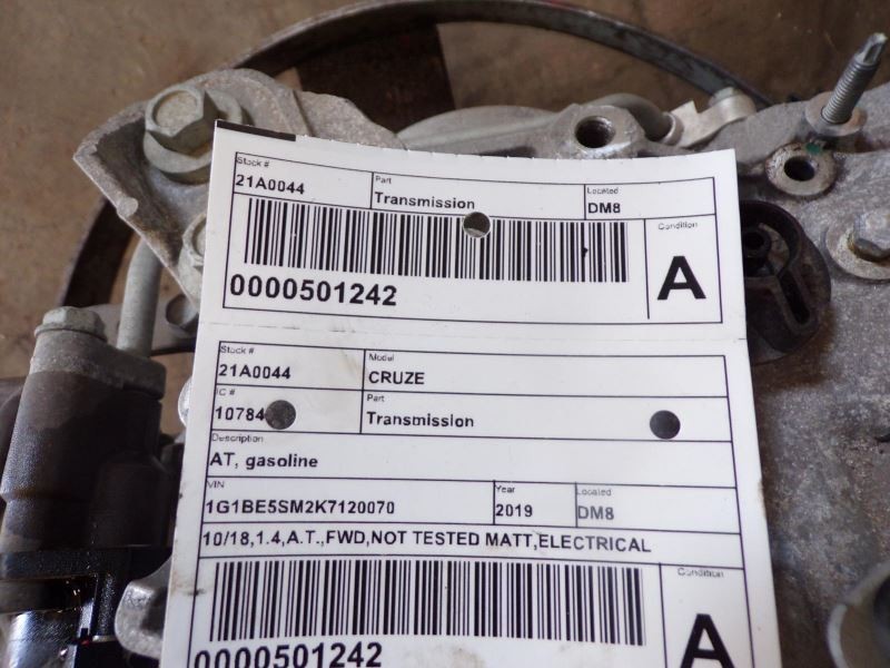 Automatic Transmission Gasoline Mnu Opt Fxn Fits 19 CRUZE 1321906