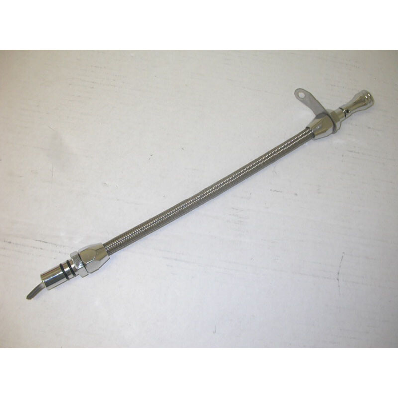 RPC Auto Trans Dipstick R5006; Aluminum/Chrome, Steel Braided for Chevy 700R4