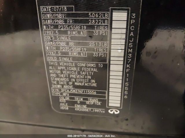 Automatic Transmission AWD Fits 19-20 INFINITI QX50 11082319