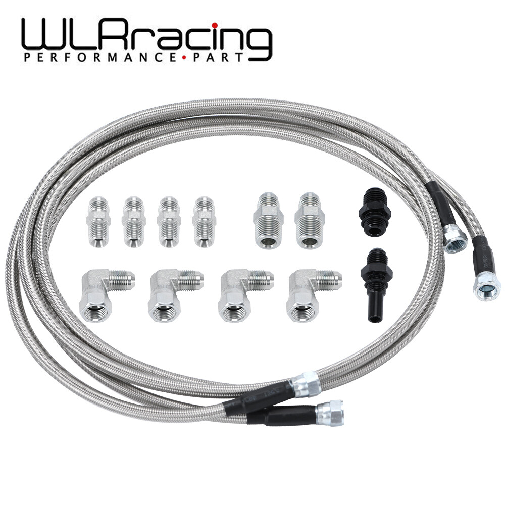For TH350 TH400 4L60E 4L80E 700R4 200-4R 70” Braided Transmission Cooler Lines