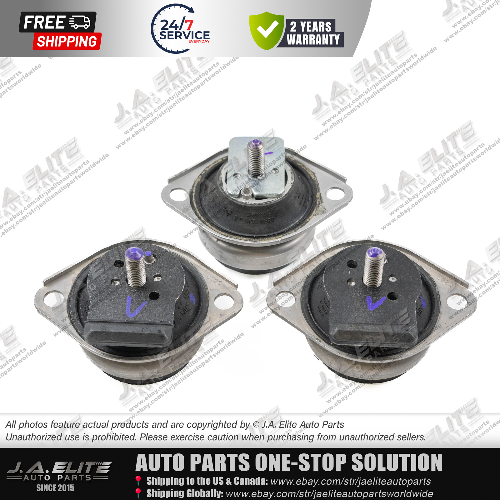 3pcs Genuine Engine & Transmission Mount kit fits Maserati Quattroporte GT GC