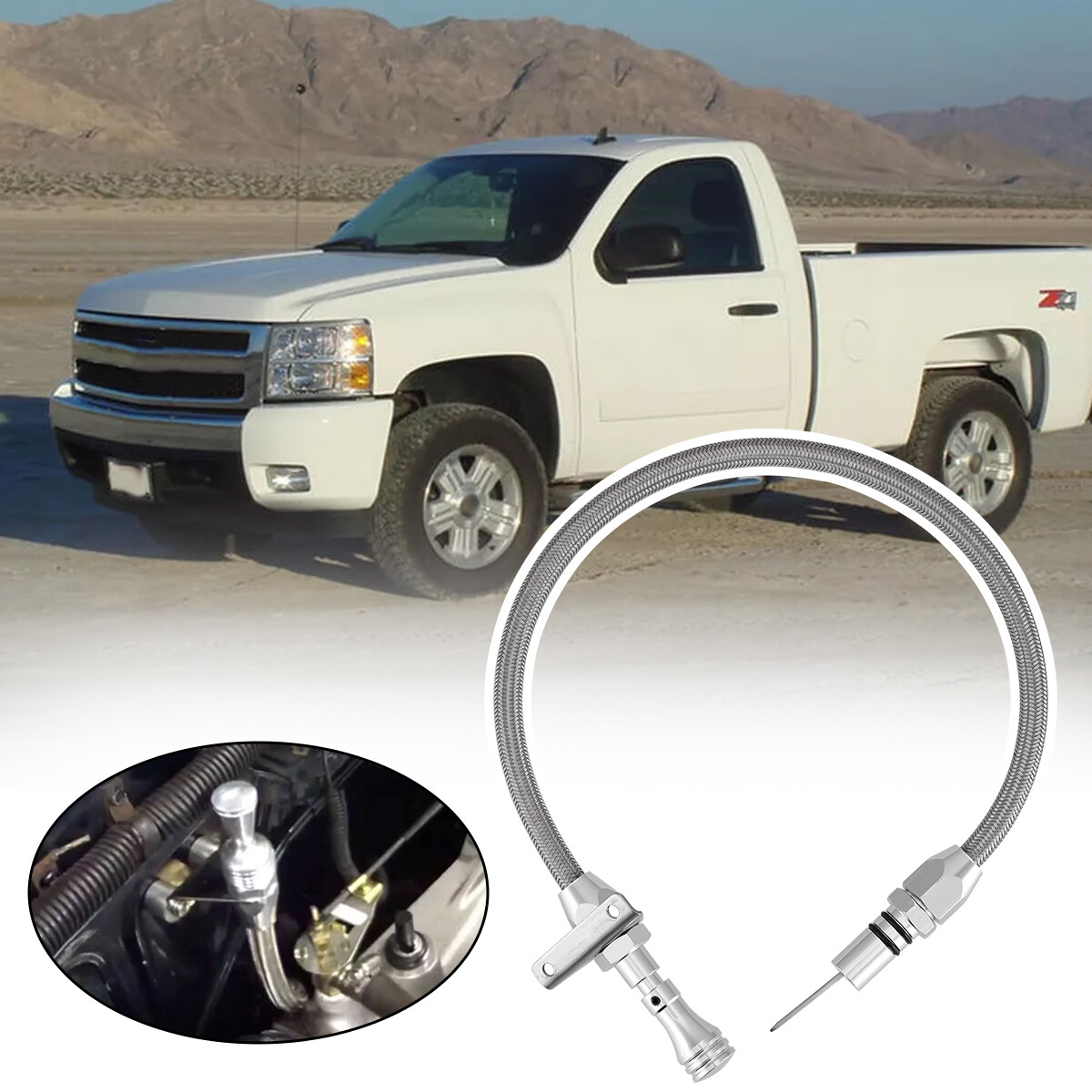 Flexible Braided Transmission Dipstick Stainless Steel Tube For Chevy / GM TH350
