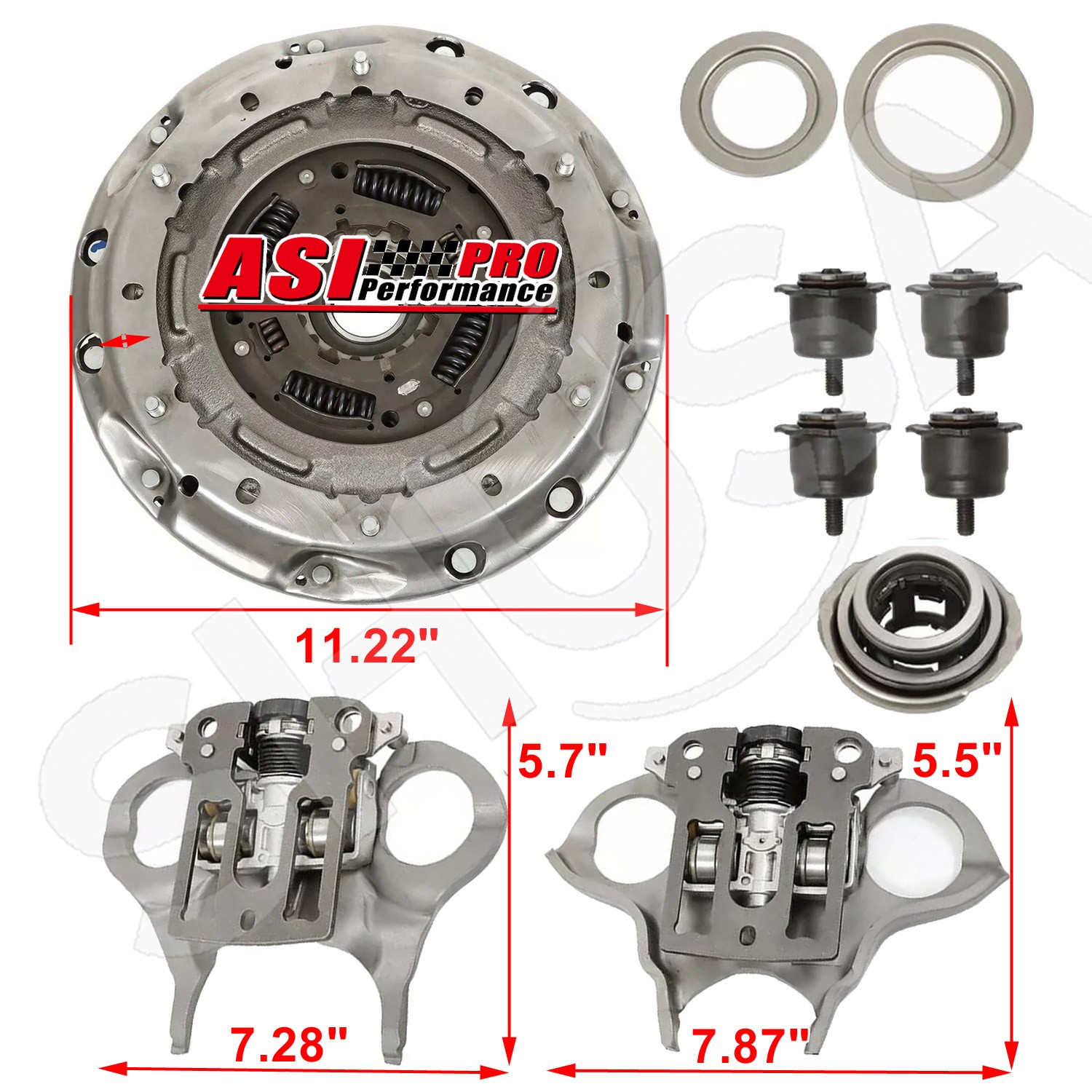 Transmission Dual Clutch Fork Kit Fit 12-2019 Ford Focus Fiesta 6DCT250, DPS6 US