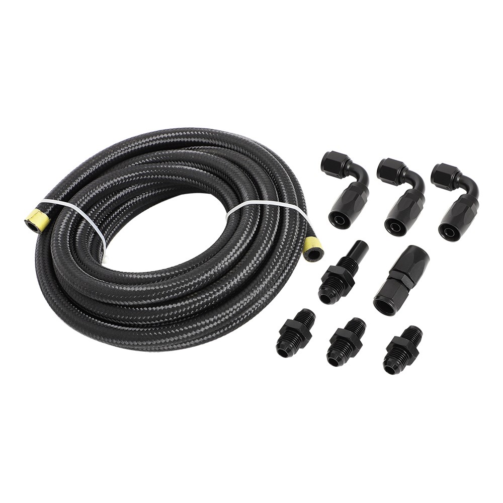 For GM 4L80E 6AN Automatic Transmission Cooler Line Kit Nylon Steel Braided Line