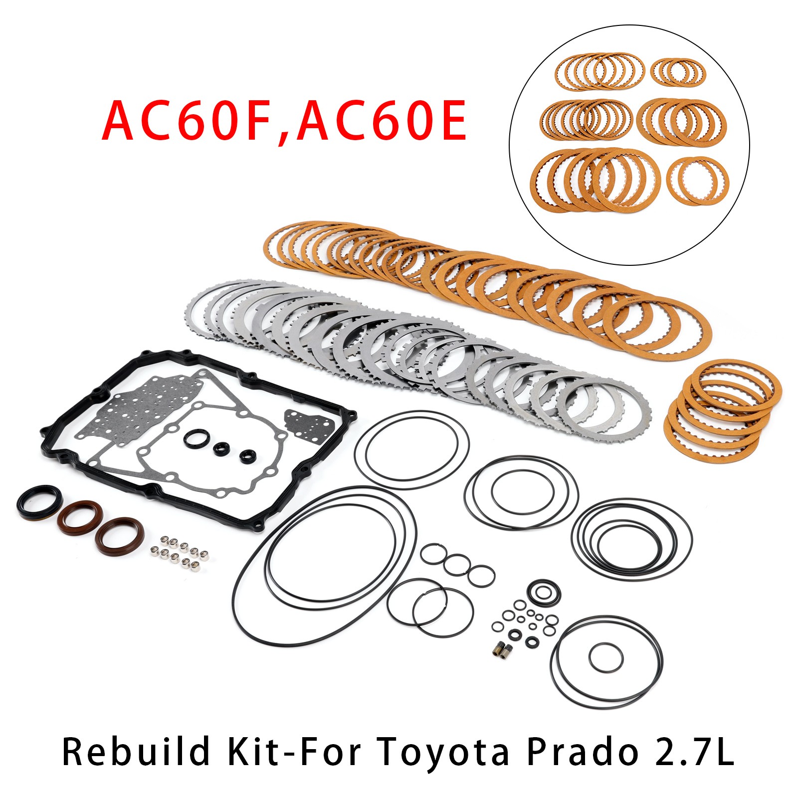 🕗AC60F AC60E Auto Transmission Master Rebuild Kit Seal For Toyota Prado 2.7L