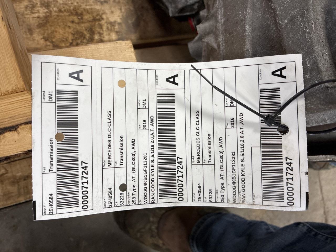 Automatic Transmission 253 Type GLC300 AWD Fits 16 MERCEDES GLC-CLASS 2033646