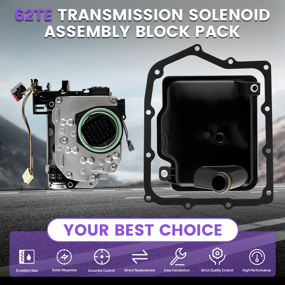 62TE Transmission Shift Solenoid +Filter for 08-19 Dodge Grand Caravan & JOURNEY