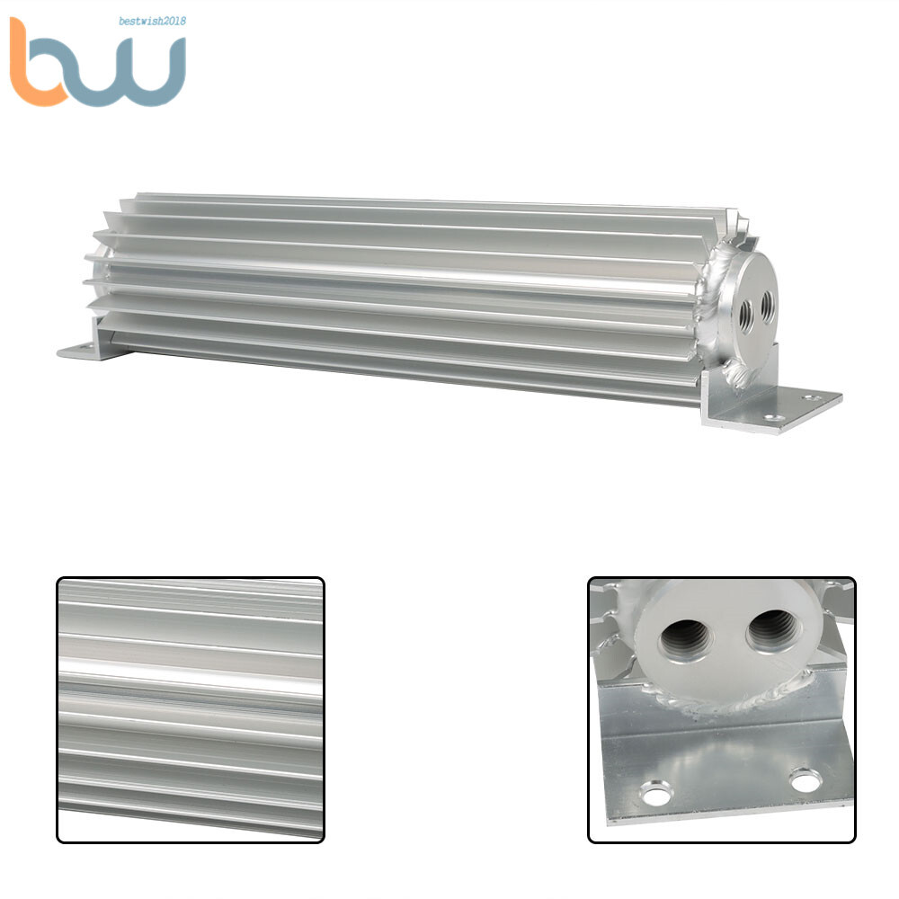 For Hot Rod Cars Universal Dual Pass Aluminum Finned Transmission Oil Cooler 12″