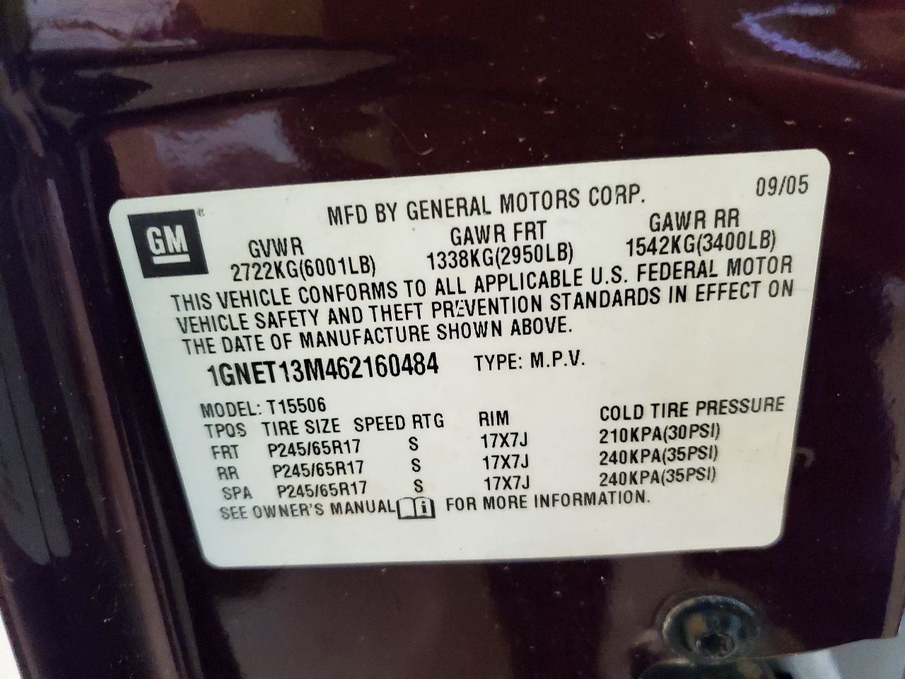 Automatic Transmission From 06 2006 CHEVY TRAILBLAZER 4L60E KLD 8903751 4×4 4wd
