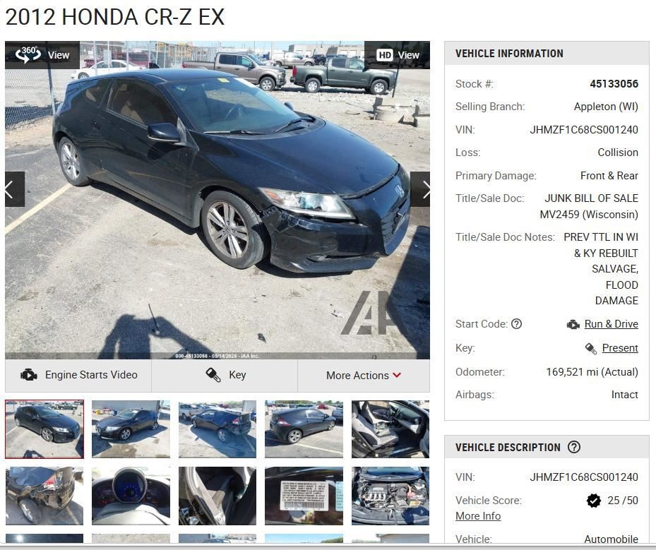 Manual Transmission 6 Speed Fits 11-16 CR-Z 4571827