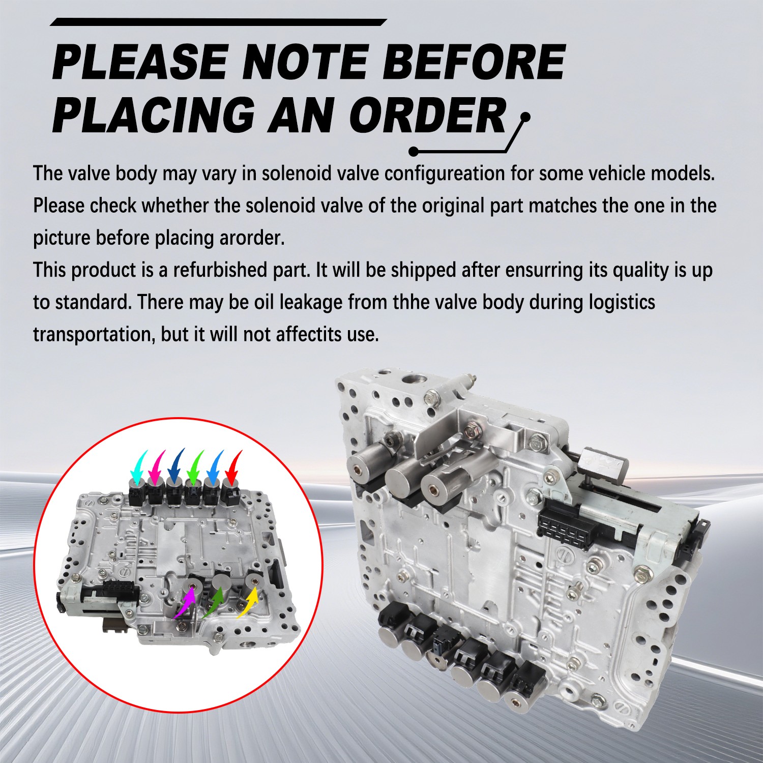 RE7R01A Transmission Valve Body w/ Solenoids Fit for Infiniti G37