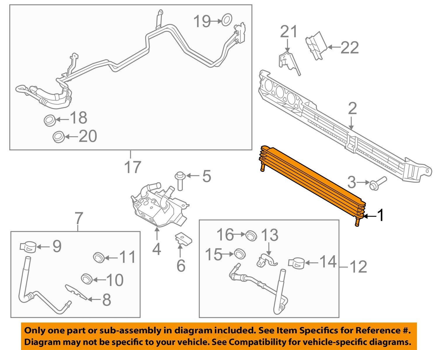 FORD OEM 15-20 F-150 Cooling Trans Oil Cooler-Trans Cooler FL3Z7A095A