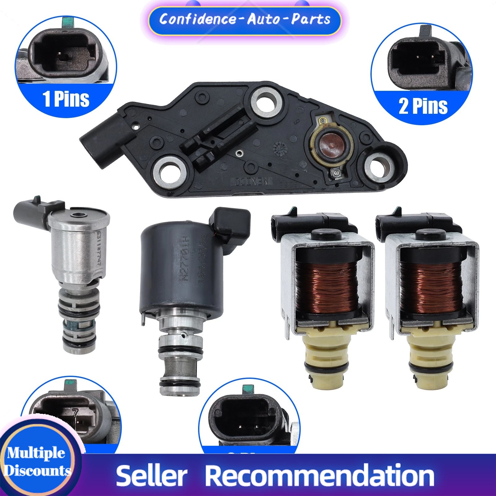 Set of 5 Transmission Solenoid For Chevrolet Impala Buick Lucerne Pontiac 3.9L